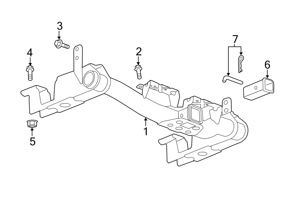 Diagram FRAME. TRAILER HITCH COMPONENTS. for your 2019 GMC Sierra 2500 HD Base Crew Cab Pickup 6.6L Duramax V8 DIESEL A/T RWD 