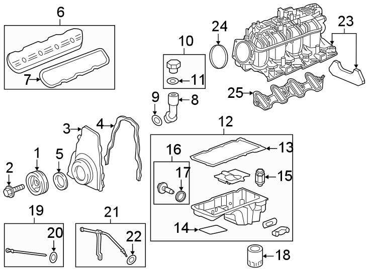 Diagram Engine parts. for your GMC Sierra 3500 HD  