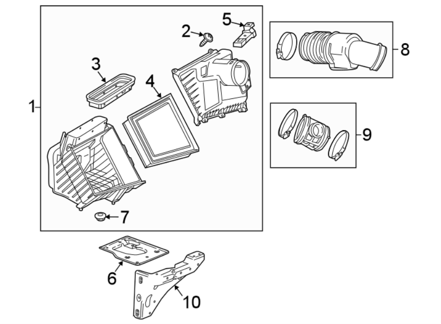 Diagram AIR INTAKE. for your Chevrolet Suburban   