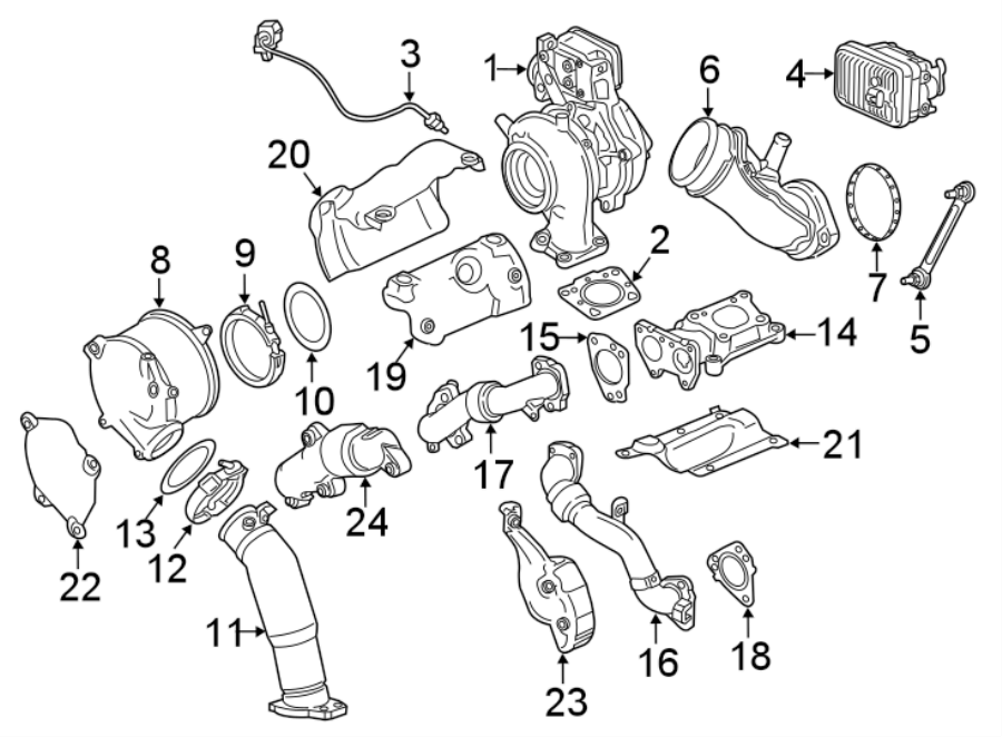 Diagram TURBOCHARGER & COMPONENTS. for your 2002 Buick Century   