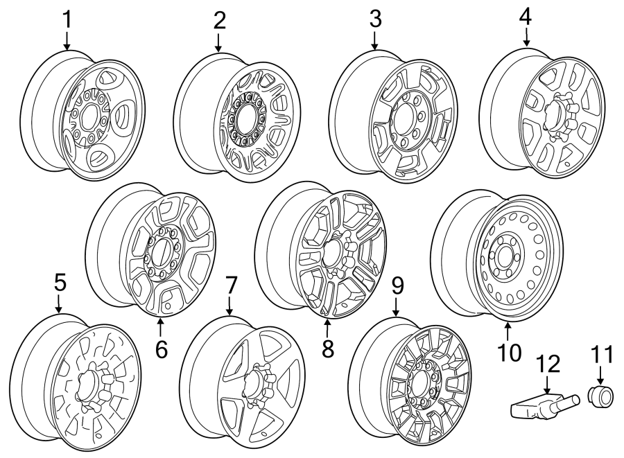 Diagram W/O DUAL REAR WHEELS. for your 2024 Chevrolet Silverado 3500 HD WT Extended Cab Pickup Fleetside 6.6L Duramax V8 DIESEL A/T RWD 