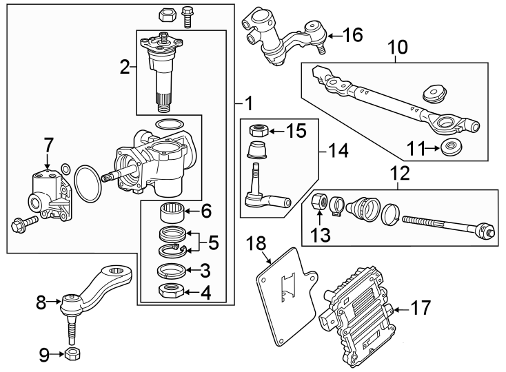 Diagram STEERING GEAR & LINKAGE. for your 2019 GMC Sierra 2500 HD 6.0L Vortec V8 A/T RWD Base Crew Cab Pickup Fleetside 