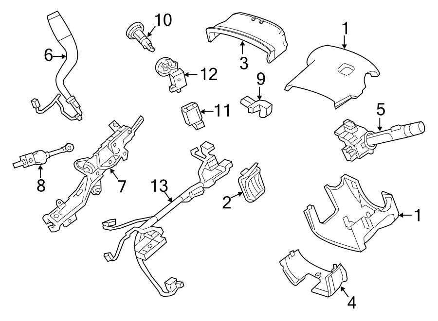 Diagram STEERING COLUMN. SHROUD. SWITCHES & LEVERS. for your Buick Century  