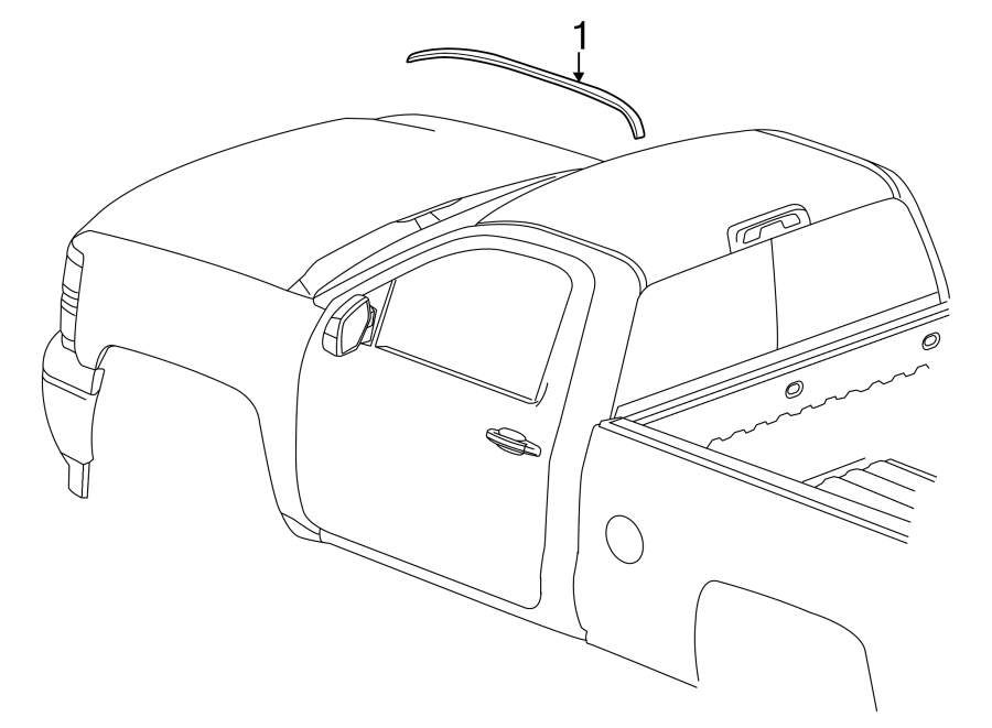 Diagram EXTERIOR TRIM. for your 2015 Chevrolet Silverado 2500 HD WT Standard Cab Pickup Fleetside 6.6L Duramax V8 DIESEL A/T RWD 