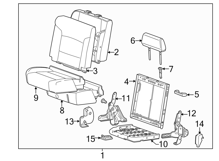 SEATS & TRACKS. REAR SEAT COMPONENTS.