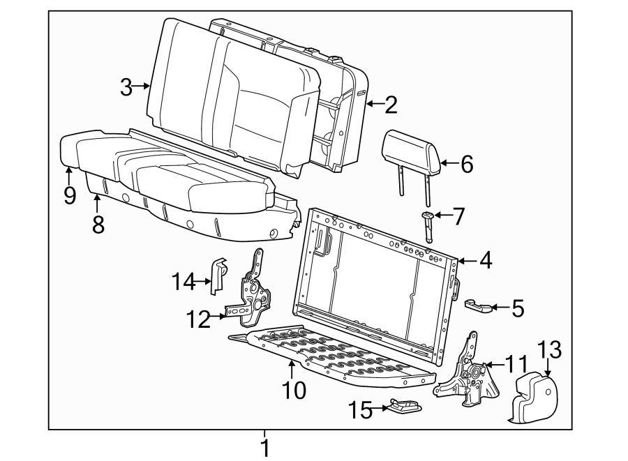 SEATS & TRACKS. REAR SEAT COMPONENTS. Diagram