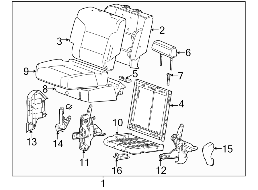 SEATS & TRACKS. REAR SEAT COMPONENTS.