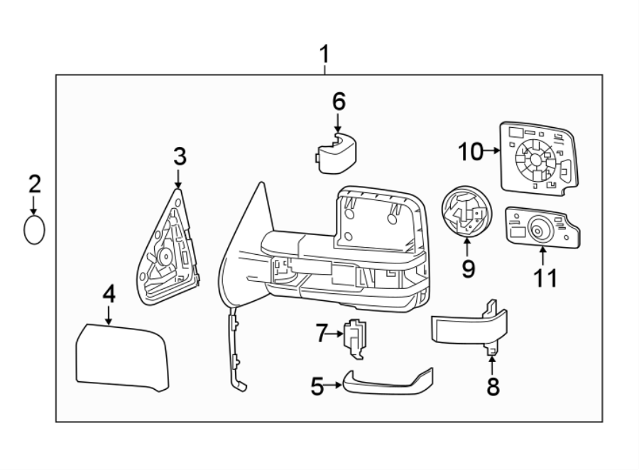 Diagram FRONT DOOR. OUTSIDE MIRRORS. for your Chevrolet Silverado  