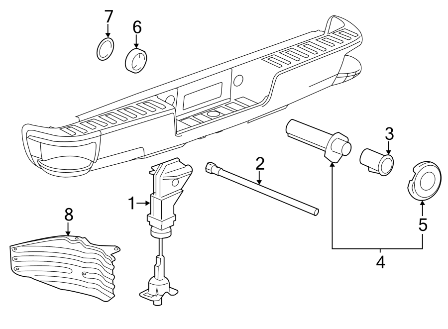 Diagram PICK UP BOX. SPARE TIRE CARRIER. for your 2016 GMC Sierra 2500 HD 6.0L Vortec V8 CNG A/T 4WD SLT Extended Cab Pickup Fleetside 