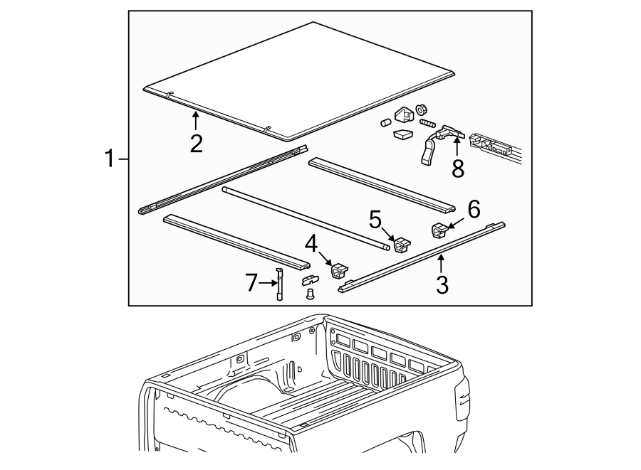 PICK UP BOX. EXTERIOR TRIM.