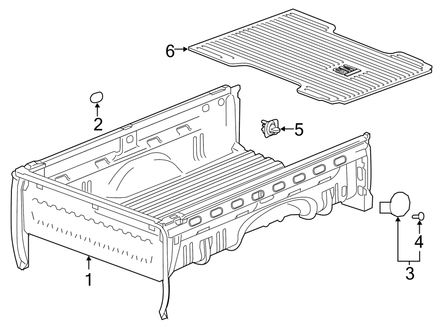 Diagram PICK UP BOX. for your 2002 GMC Sierra 3500 6.6L Duramax V8 DIESEL M/T 4WD Base Crew Cab Pickup Fleetside 