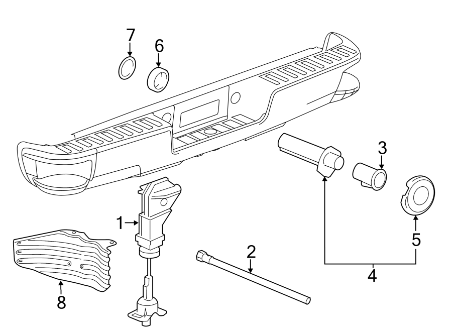 Diagram PICK UP BOX. SPARE TIRE CARRIER. for your 2016 GMC Sierra 2500 HD 6.0L Vortec V8 CNG A/T 4WD SLT Extended Cab Pickup Fleetside 