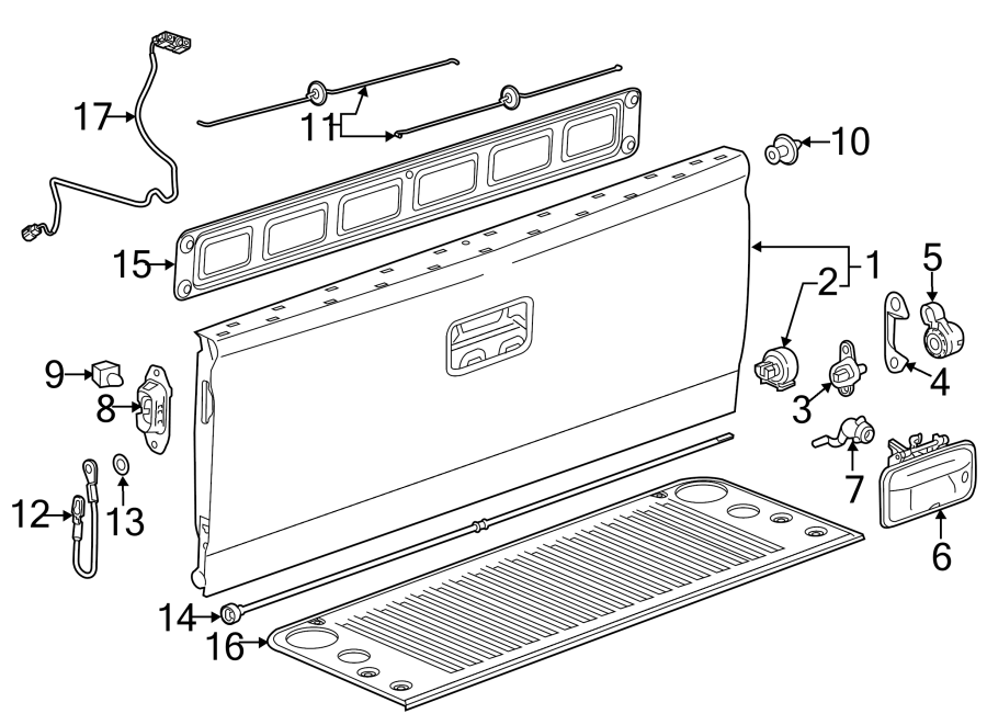 Diagram Pick up box. Tail gate. for your 2004 Chevrolet Suburban 1500   