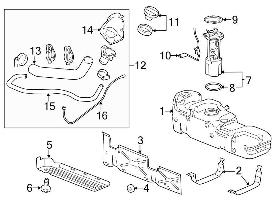 Diagram Instrument panel. Fuel system components. for your GMC Sierra 2500 HD  