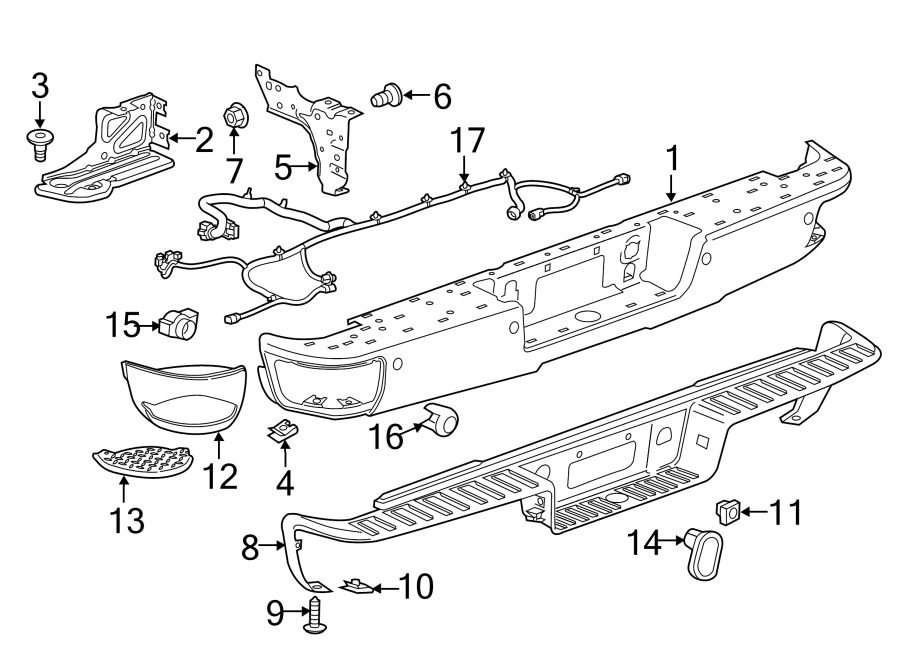 REAR BUMPER. BUMPER & COMPONENTS.