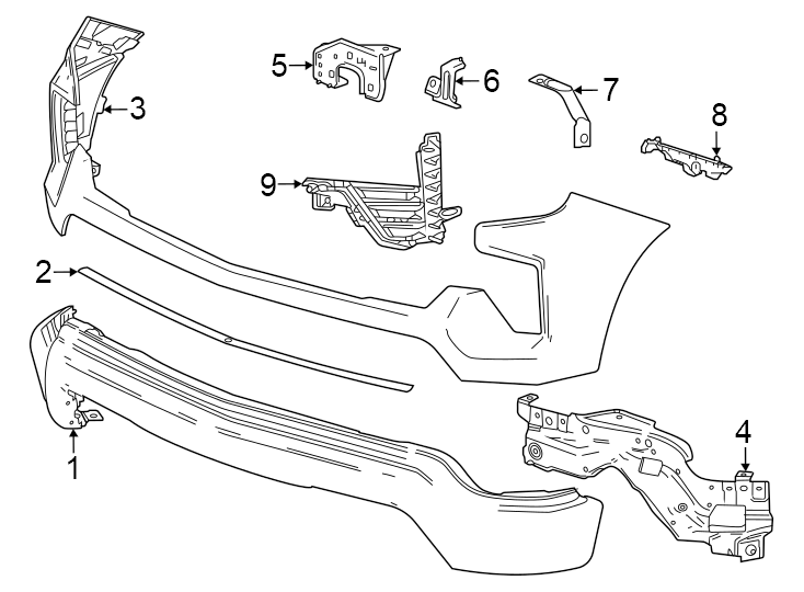 Diagram Front bumper. Bumper & components. for your 2021 Chevrolet Silverado 3500 HD WT Cab & Chassis Fleetside  