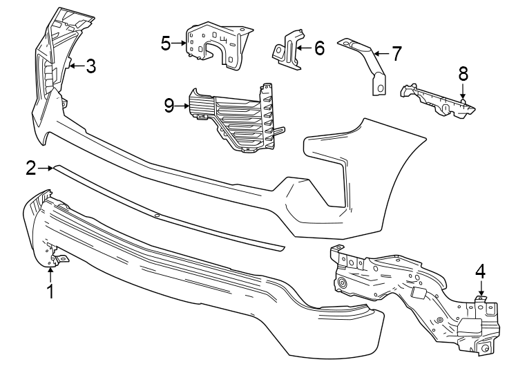 Diagram Front bumper. Bumper & components. for your 2021 Chevrolet Silverado 3500 HD WT Cab & Chassis Fleetside  