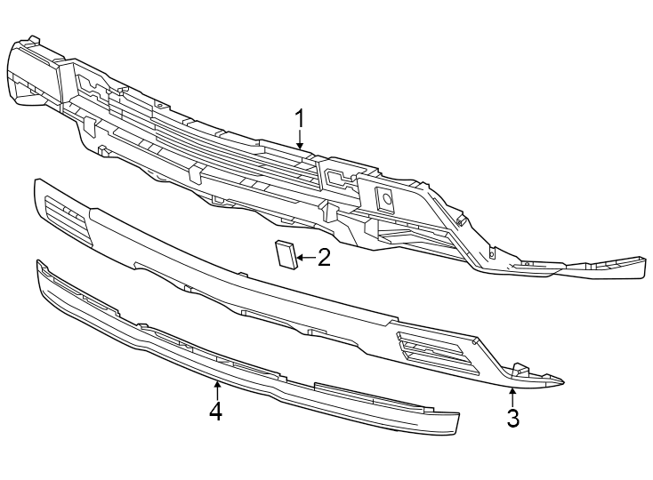 Diagram Front bumper. Bumper & components. for your 2006 GMC Sierra 3500 8.1L Vortec V8 A/T 4WD SLT Extended Cab Pickup 