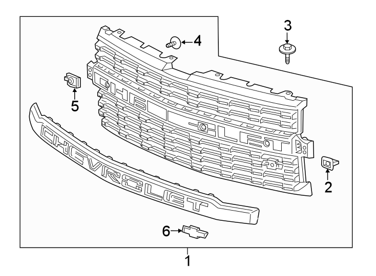 GRILLE & COMPONENTS. Diagram