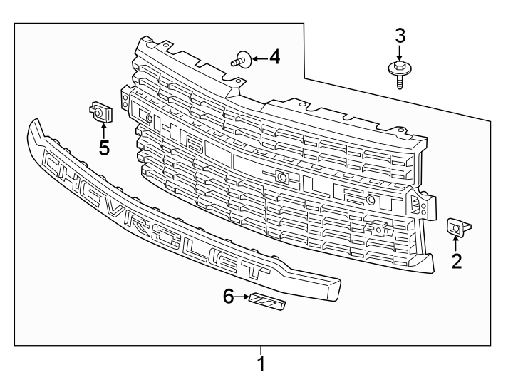 GRILLE & COMPONENTS. Diagram