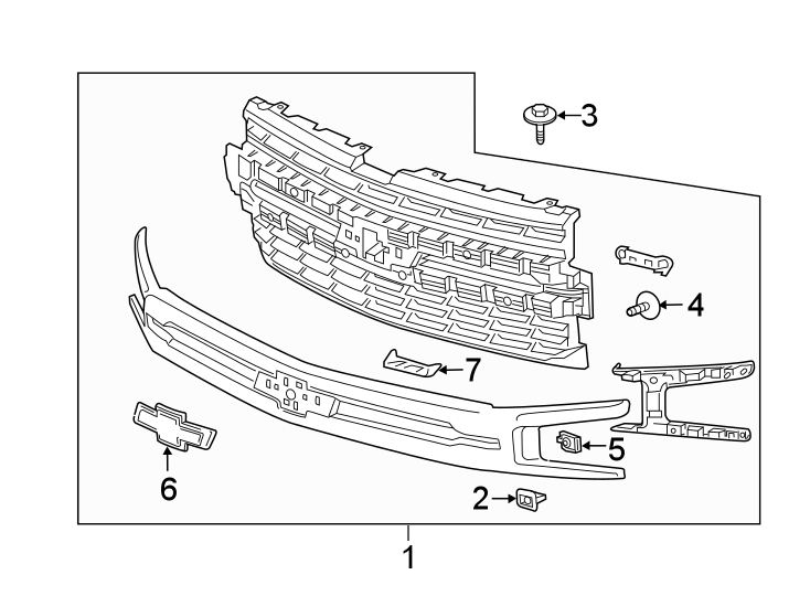 GRILLE & COMPONENTS. Diagram