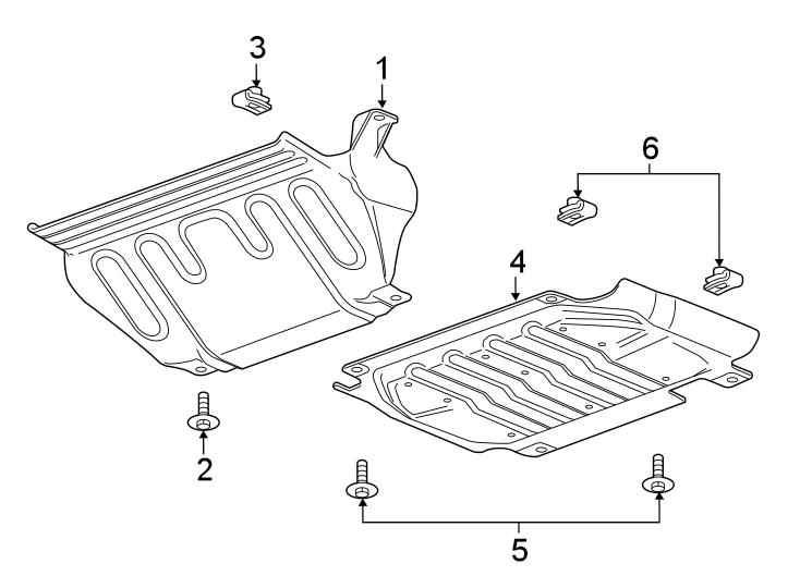 Diagram FRAME. SPLASH SHIELDS. for your 2018 GMC Sierra 2500 HD 6.0L Vortec V8 FLEX A/T 4WD SLE Extended Cab Pickup 