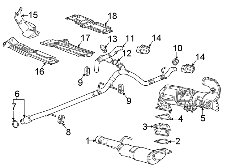 Diagram EXHAUST SYSTEM. EXHAUST COMPONENTS. for your 1992 Chevrolet Camaro   