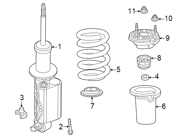 Diagram Front suspension. Struts & components. for your 2023 Chevrolet Equinox  Premier Sport Utility 