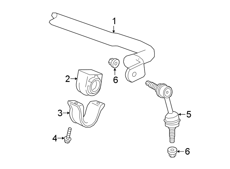 FRONT SUSPENSION. STABILIZER BAR & COMPONENTS.