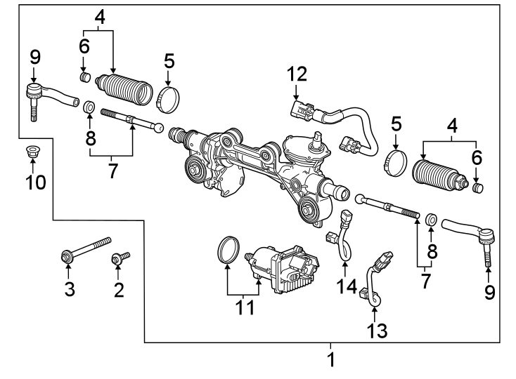 Diagram STEERING GEAR & LINKAGE. for your 2021 Chevrolet Silverado 1500 SSV Crew Cab Pickup Fleetside  