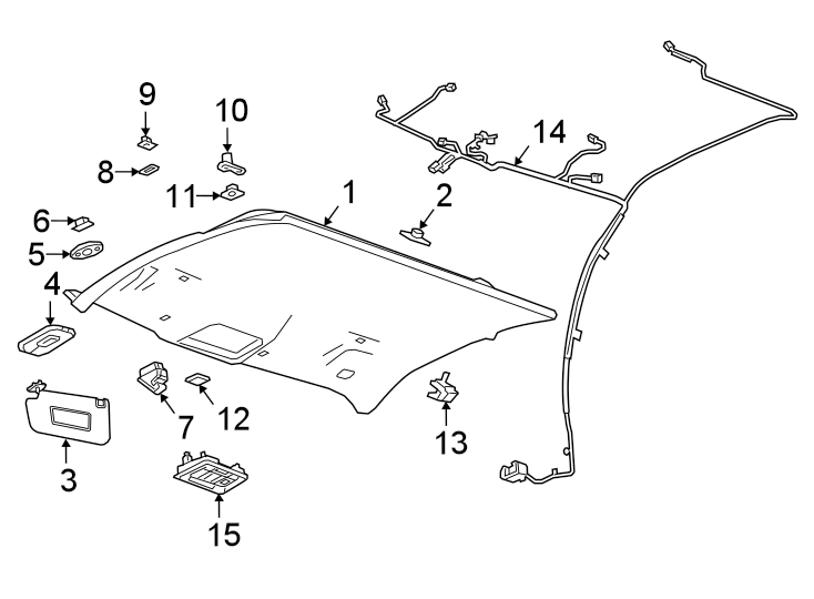 Diagram INTERIOR TRIM. for your 2023 Buick Enclave    