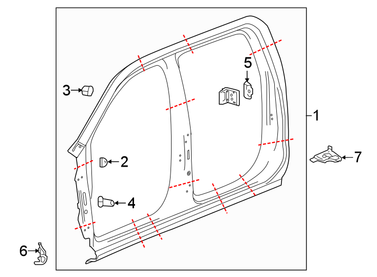 Diagram UNISIDE. for your 2021 GMC Sierra 2500 HD 6.6L V8 A/T 4WD SLE Extended Cab Pickup Fleetside 