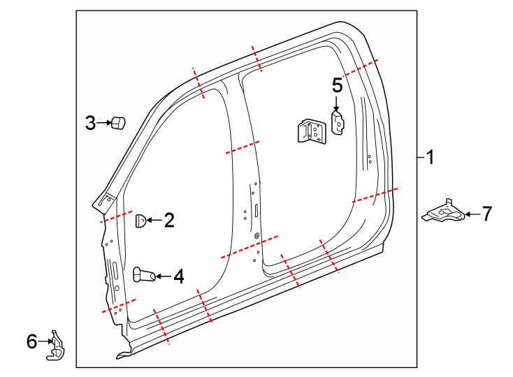 Diagram Uniside. for your 2021 GMC Sierra 2500 HD  SLE Crew Cab Pickup Fleetside 