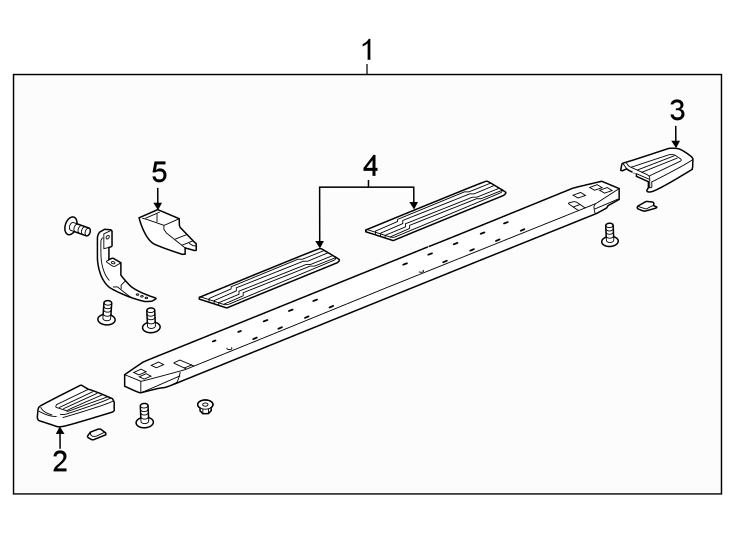 Diagram RUNNING BOARD. for your 2021 Chevrolet Silverado 1500 WT Extended Cab Pickup Fleetside 4.3L EcoTec3 V6 A/T RWD 