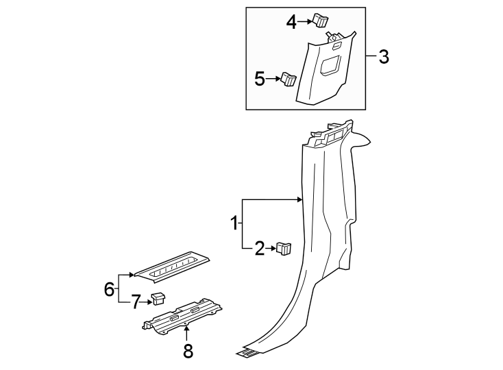 Diagram INTERIOR TRIM. for your 2005 Chevrolet Suburban 2500   