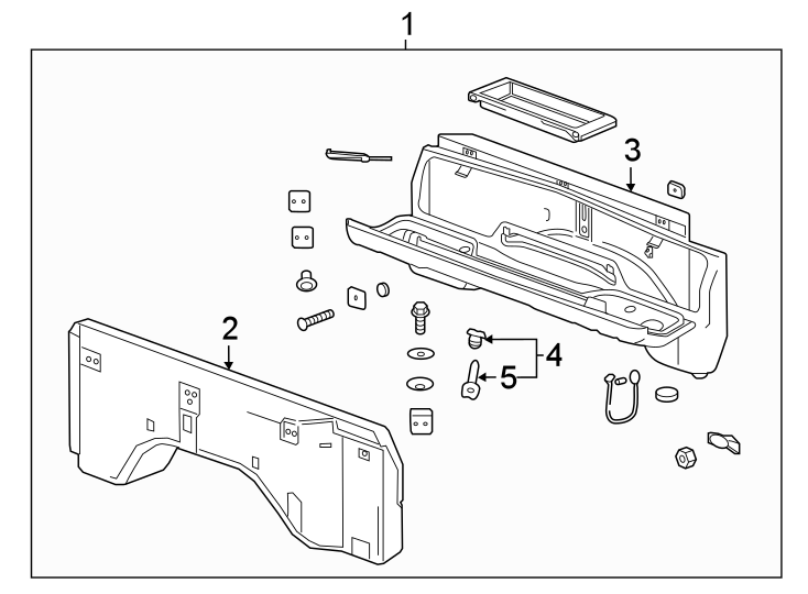 Diagram PICK UP BOX. EXTERIOR TRIM. for your 2020 Chevrolet Silverado 1500 WT Standard Cab Pickup 5.3L EcoTec3 V8 A/T 4WD 