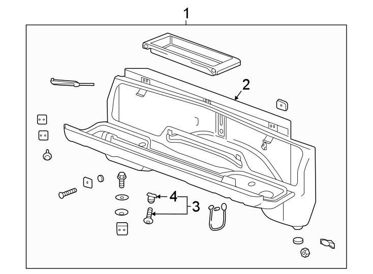 Diagram PICK UP BOX. EXTERIOR TRIM. for your 2021 Chevrolet Trailblazer   