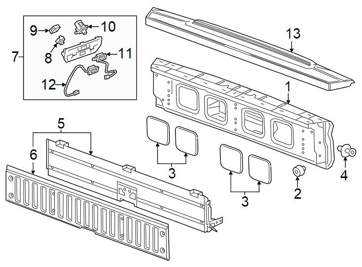 13Pick up box. Tail gate.https://images.simplepart.com/images/parts/motor/fullsize/GH19764.png