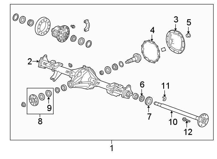 Diagram REAR SUSPENSION. AXLE HOUSING. for your Chevrolet