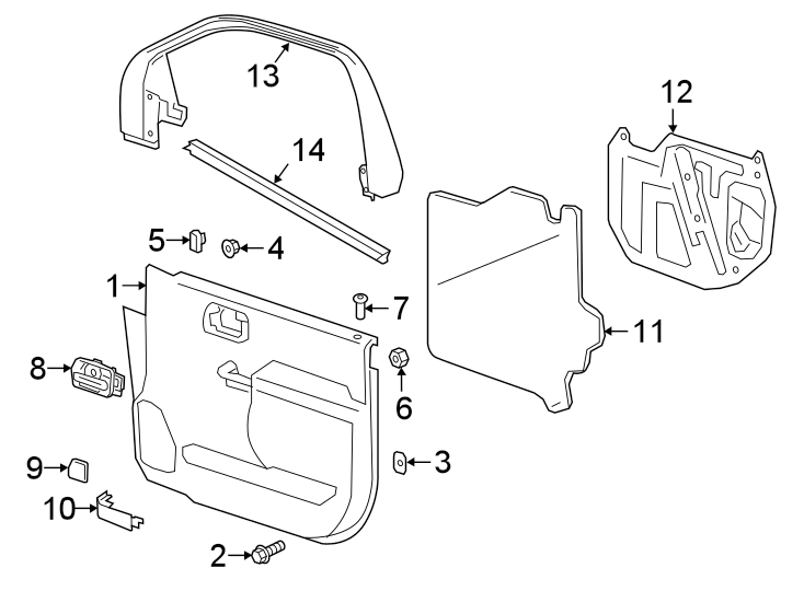 Diagram FRONT DOOR. INTERIOR TRIM. for your 2003 Pontiac Aztek   