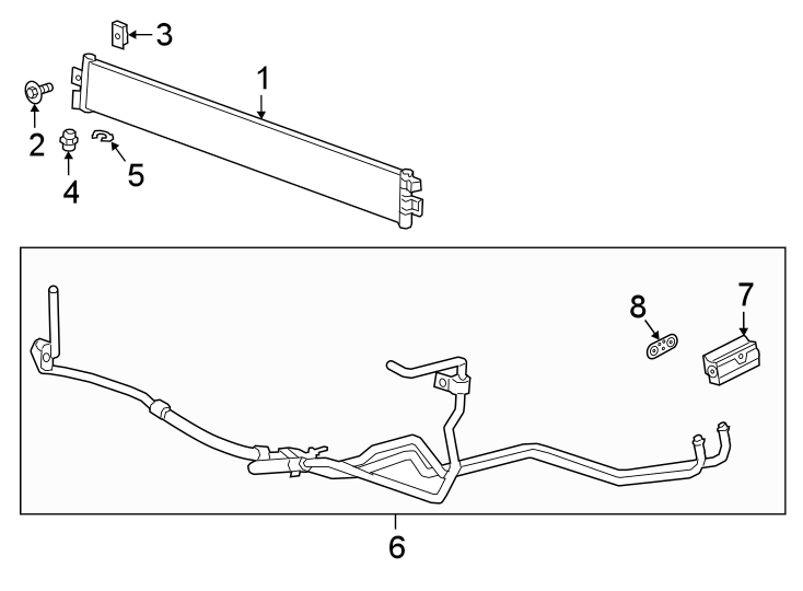 Diagram TRANS OIL COOLER. for your 2021 Chevrolet Silverado 2500 HD LT Standard Cab Pickup  