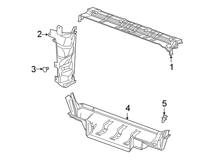 Diagram Radiator support. Splash shields. for your 2021 Chevrolet Camaro   