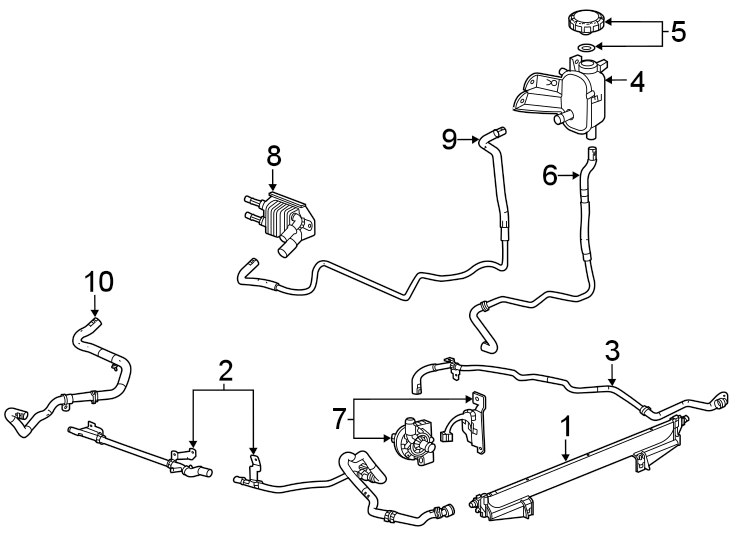 Diagram Radiator & components. for your 2011 Chevrolet Suburban 2500   