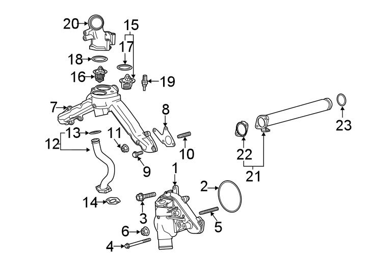 Diagram Water pump. for your 2005 GMC Yukon XL 1500   