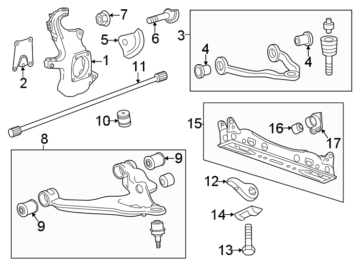 Diagram Front suspension. Suspension components. for your 2014 GMC Sierra 2500 HD 6.0L Vortec V8 CNG A/T RWD WT Standard Cab Pickup 