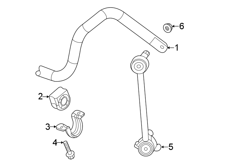 Front suspension. Stabilizer bar & components.