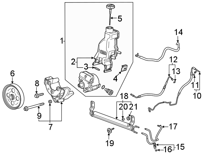 Diagram Steering gear & linkage. Pump & hoses. for your 1984 Chevrolet Celebrity Base Wagon 2.8L Chevrolet V6 M/T 