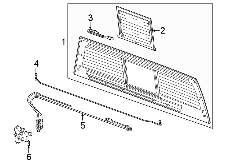 6Back glass. Glass & hardware.https://images.simplepart.com/images/parts/motor/fullsize/GH20742.png