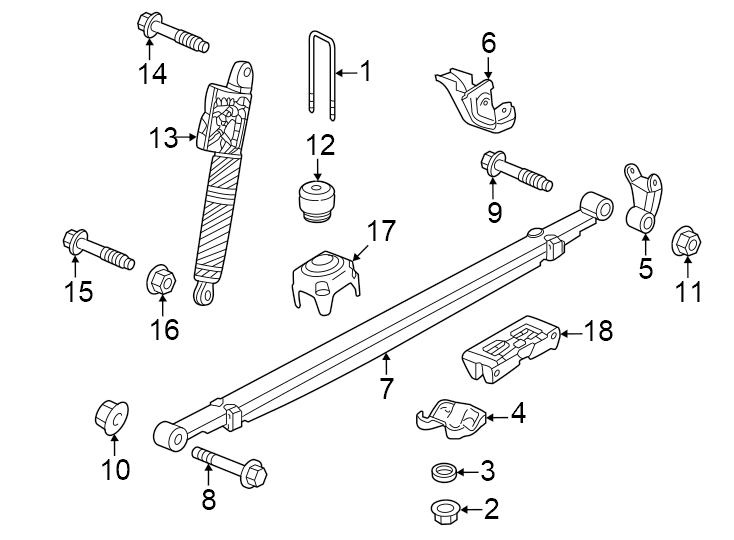 Diagram Rear suspension. Suspension components. for your 2017 Chevrolet Suburban    