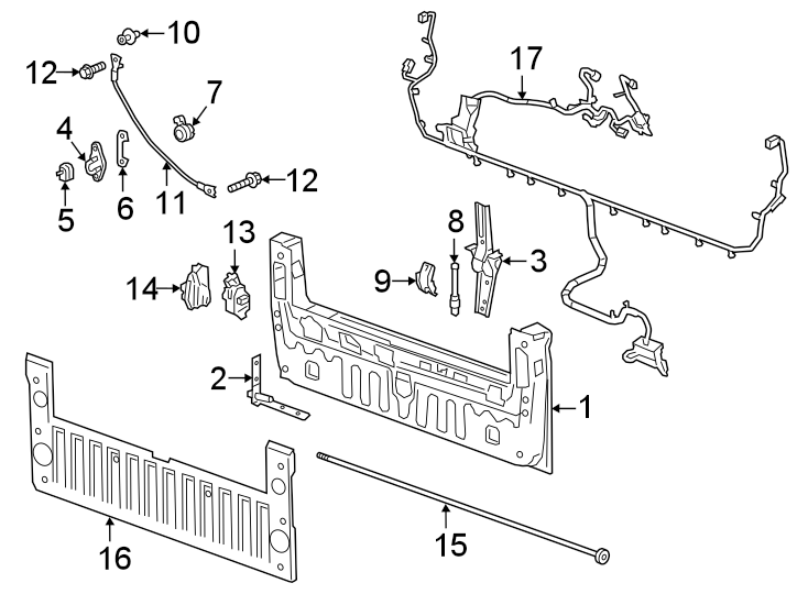 Diagram Pick up box. Tail gate. for your 1991 Buick Century   